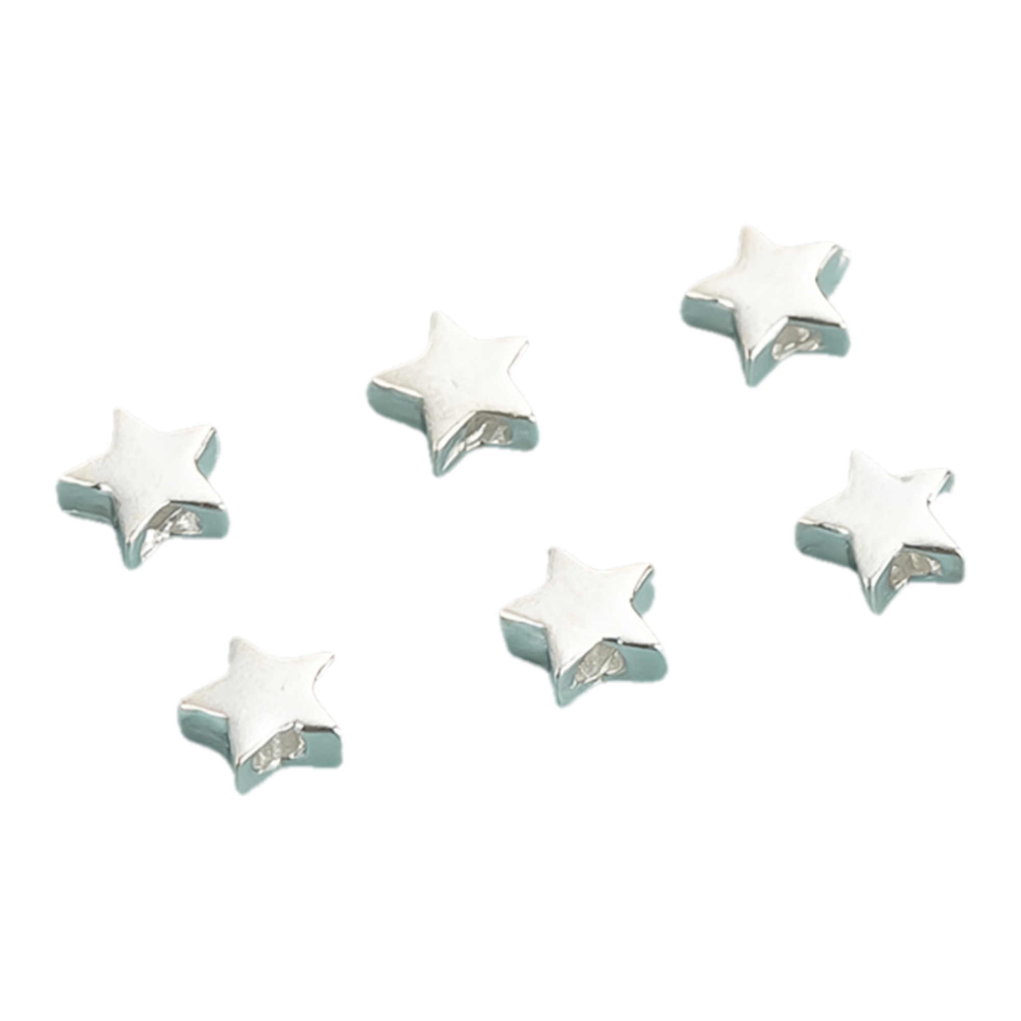 10pcs S925 Sterling Silver Spacer Beads Mini Star DIY Bracelet Jewelry Kit